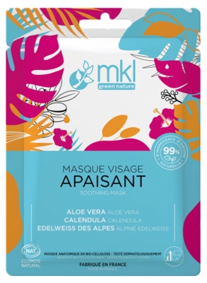 MKL Green Nature Masque Visage Apaisant en Bio-Cellulose Bio 10 ml