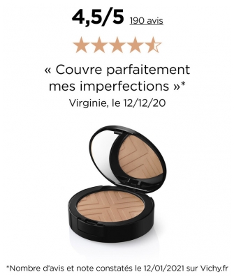 Vichy Dermablend Covermatte Fond de Teint SPF25 9.5 g - Teinte : 45 : Gold
