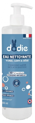 Dodie Eau Nettoyante 3 en 1 - Siège Visage et Corps - Dès la Naissance - 500 ml
