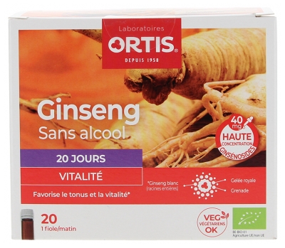Ortis Ginseng Bio Vitalité 20 Fioles