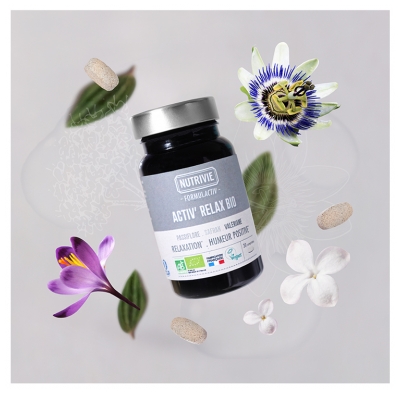 Nutrivie Activ'Relax Bio - Relaxation, Humeur Positive - 30 Comprimés