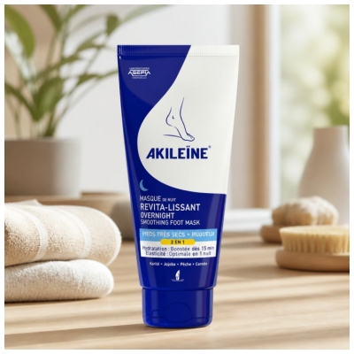 Akileïne Masque de Nuit Revita-Lissant Pieds Très Secs et Rugueux 100 ml