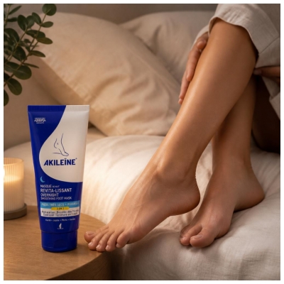 Akileïne Masque de Nuit Revita-Lissant Pieds Très Secs et Rugueux 100 ml