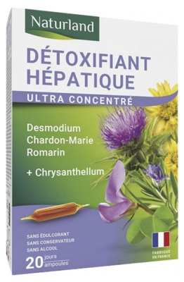 Complément Alimentaire Naturland Détoxifiant Hépatique en Ampoules Buvables