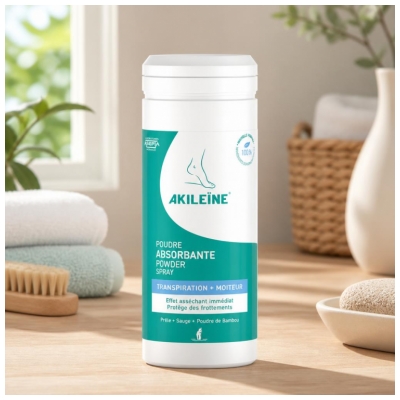 Akileïne Poudre Absorbante Transpiration et Moiteur 75 g