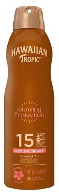 Hawaiian Tropic Spray Huile Sèche Solaire Glowing Protection Spf15 177 ml