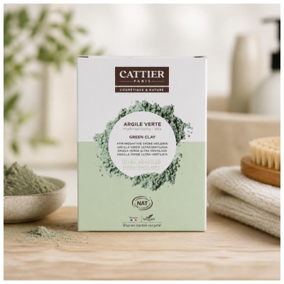 Cattier Argile Verte Ultra Ventilée Montmorillonite Illite Bio 250 g