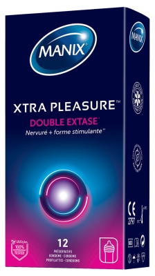 Manix Xtra Pleasure Double Extase Nervuré 12 Préservatifs
