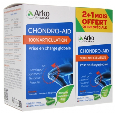 Arkopharma Chondro-Aid 100% Articulation 2 Mois + 1 Mois Offert 180 Gélules