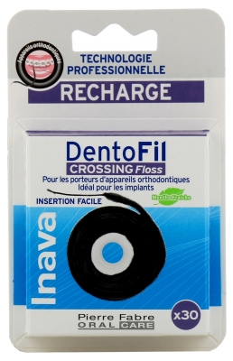Inava Dentofil Crossing Floss Fil Dentaire Appareils ou Implants Recharge 30 m