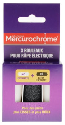 Mercurochrome Recharges Râpe Électrique Grains Exfoliants 3 Unités