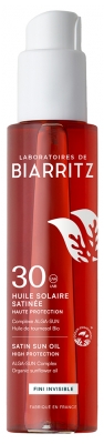 Laboratoires de Biarritz Huile Solaire Satinée Visage Corps Cheveux SPF30 125 ml