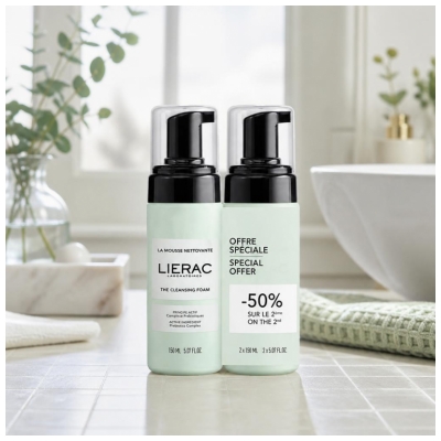 Lierac La Mousse Nettoyante Prébiotiques 2 x 150 ml Offre Spéciale