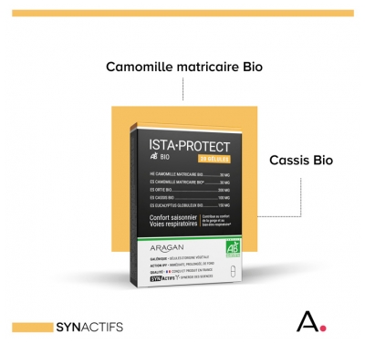 Synactifs Istaprotect® Bio - Respiration - Cassis Ortie Eucalyptus Camomille Huile Essentielle Camomille - 20 Gélules