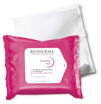 Bioderma Créaline Lingettes Démaquillantes Visage et Yeux Peau Sensible 25 Unités