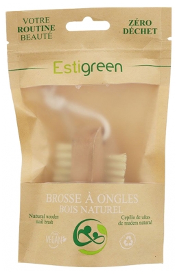 Estigreen Brosse à Ongles Double Face Bois Naturel
