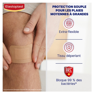 Elastoplast Universel Tissu XL – Grand Format 10 Pansements