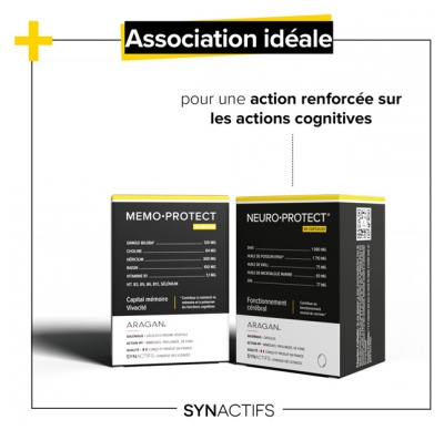 Synactifs Memoprotect® - Mémoire et Vivacité - Ginkgo Biloba Raisin Vitamine B1 Vitamines B et Synactifsélénium - 60 Gélules