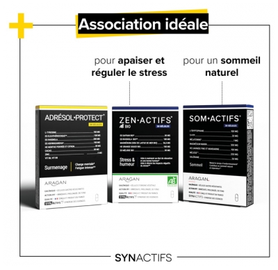 Synactifs Adresolprotect® - Surmenage & Charge Mentale - Zinc Rhodiola Ashwagandha Eleuthérocoque - 30 Gélules