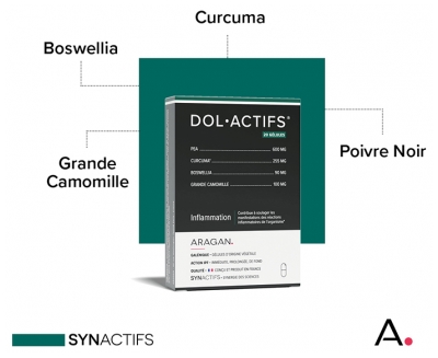 Synactifs Dolactifs® - Anti Inflammatoire - Curcuma Pea Boswellia Camomille - 12 Gélules