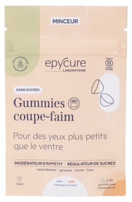 Epycure Gummies Coupe-Faim Sans Sucres - 15 Jours - 30 Gummies - 2/Jour