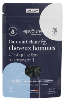 Epycure Cure Anti Chute de Cheveux - Hommes - 1 Mois - X60 Gélules - 2/Jour