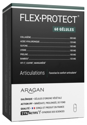 Synactifs Flexprotect® - Articulations - Collagène Acide Hyaluronique Bambou Cuivre Manganèse Cassis - 60 Gélules