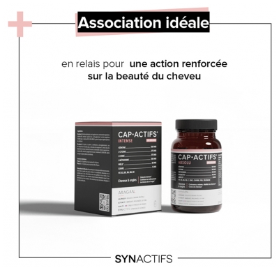 Synactifs Capactifs® Intense - Renforcement Des Cheveux et Des Ongles – Kératine Cuivre Zinc et Vitamines - 120 Gélules