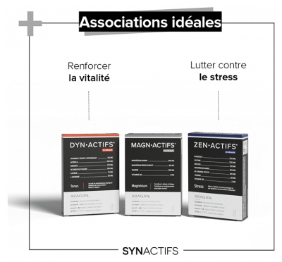 Synactifs Magnactifs® - Fatigue Équilibre Nerveux Stress - Magnésium Taurine Vitamine B - 60 Gélules