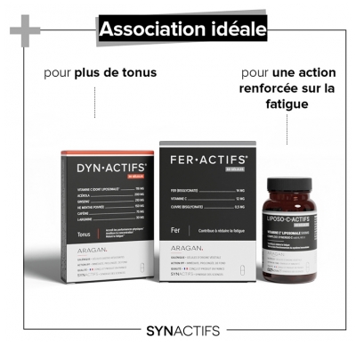 Synactifs Feractifs® - Anti-Fatigue Tonus et Vitalité - Fer Bisglycinate Cuivre et Vitamine C - 60 Gélules