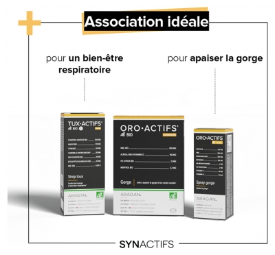 Synactifs OroActifs® - Maux de Gorge - Miel Propolis Huiles Essentielles et Vitamines - 24 Pastilles