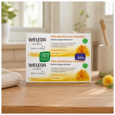 Weleda Duo Pâte Dentifrice au Calendula - 2 X 75 ml