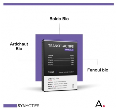 Synactifs Transitactifs® - Transit Intestinal - Tamarin Mauve Psyllium Pruneau Chicorée - 20 Gélules