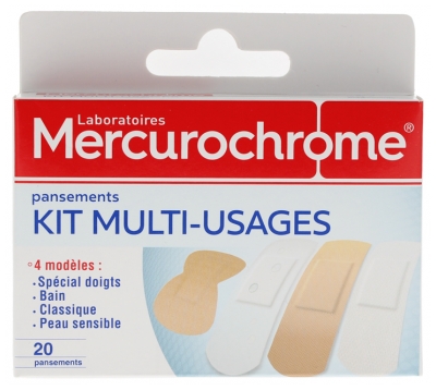 Mercurochrome Pansements Kit Multi-Usages 20 Unités