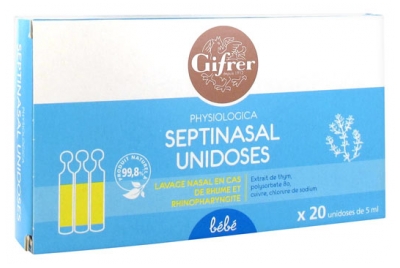 Sérum physiologique pour lavage nasal : 20 unidoses de 5 ml