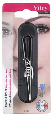Vitry Pince à Épiler les Sourcils Mors Crabe Biais Inox Doré
