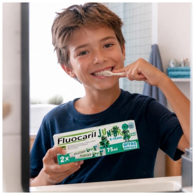 Fluocaril Junior Dentifrice 6-13 Ans Menthe Douce 2 x 75 ml