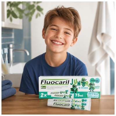 Fluocaril Junior Dentifrice 6-13 Ans Menthe Douce 2 x 75 ml