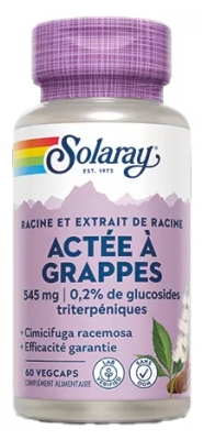 Solaray Actée à Grappes - Cimicifuga Racemosa Standardisé - 545 mg - 60 Caps. Vég.
