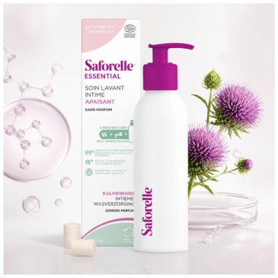 Saforelle Soin Lavant Intime Apaisant à Reconstituer 1 Flacon + 2 Bâtonnets de 6 g