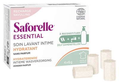 Saforelle Soin Lavant Intime Hydratant à Reconstituer Recharge de 4 Bâtonnets de 6 g