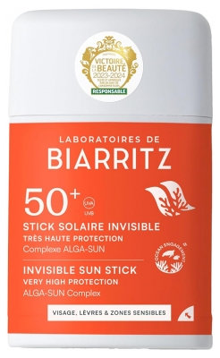Laboratoires de Biarritz Stick Solaire Invisible Visage Lèvres & Zones Sensibles SPF50+ 10 g