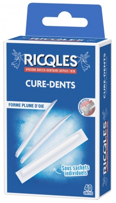 Ricqlès Cure Dents Forme Plume d'Oie 40 Unités 