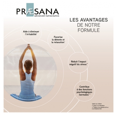 Praesana Détente Réduit l'Impact du Stress 60 Comprimés