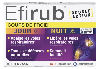 3C Pharma Efirub Jour/Nuit 15 Gélules + 5 Comprimés