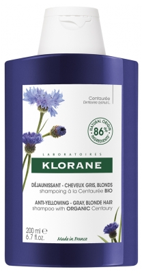 Klorane Shampoing Déjaunissant à la Centaurée Cheveux Gris Blonds 200 ml