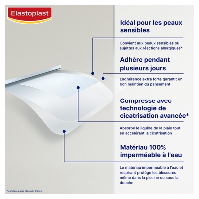 Elastoplast Cicatrisation Rapide Waterproof XL - 8 Pansements