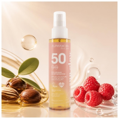 Alphanova Sun Glow Huile Solaire Haute Protection SPF50 125 ml