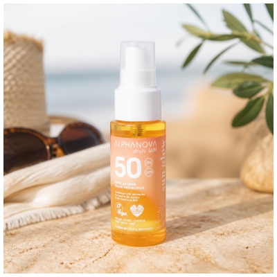 Alphanova Sun Glow Huile Solaire Haute Protection SPF50 50 ml 