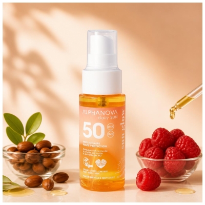 Alphanova Sun Glow Huile Solaire Haute Protection SPF50 50 ml 
